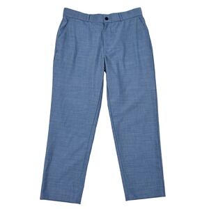 State and Liberty Pants Men Size 32 x 26 Blue Career Office Stretch Short Inseam